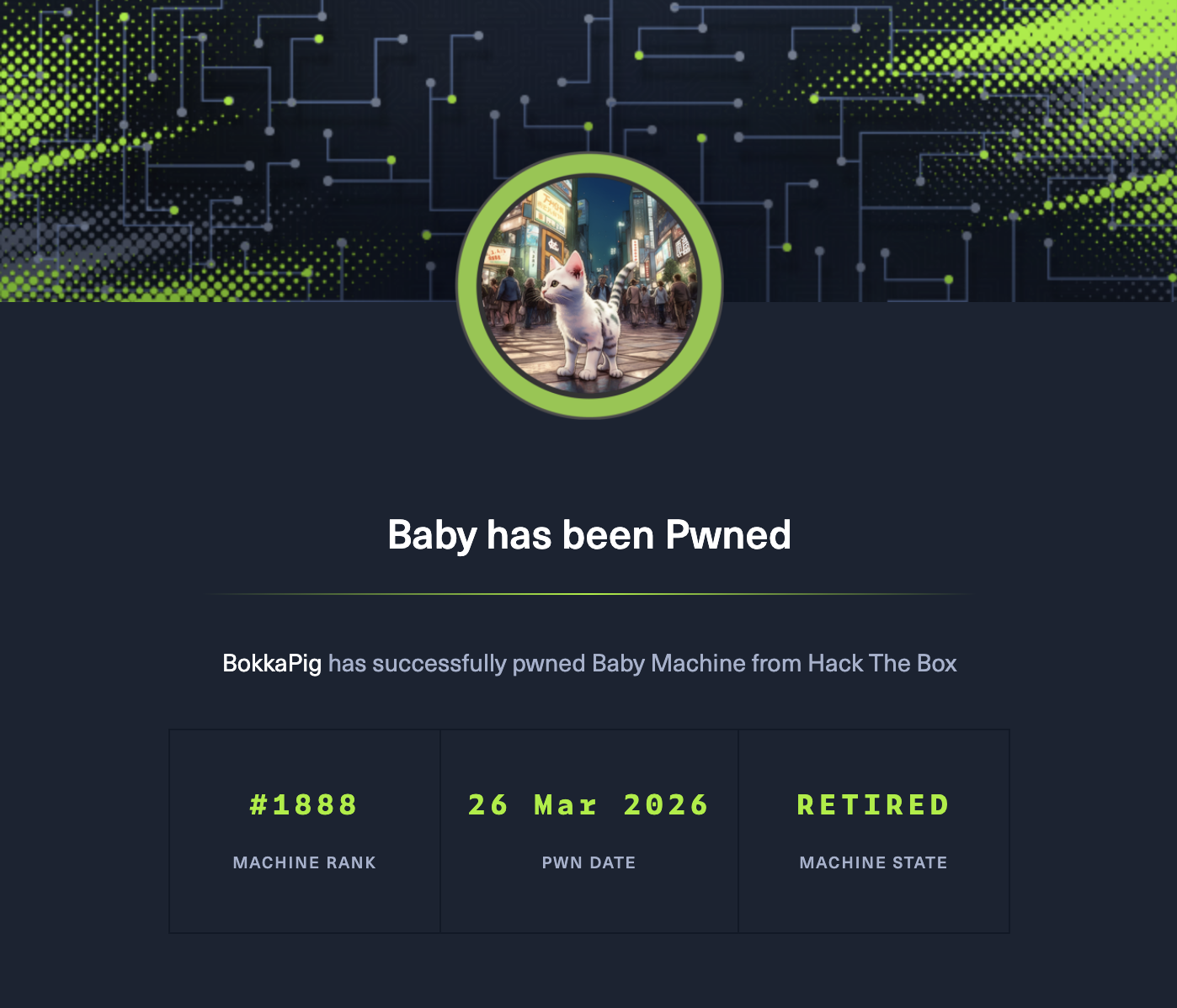 Baby pwned certificate