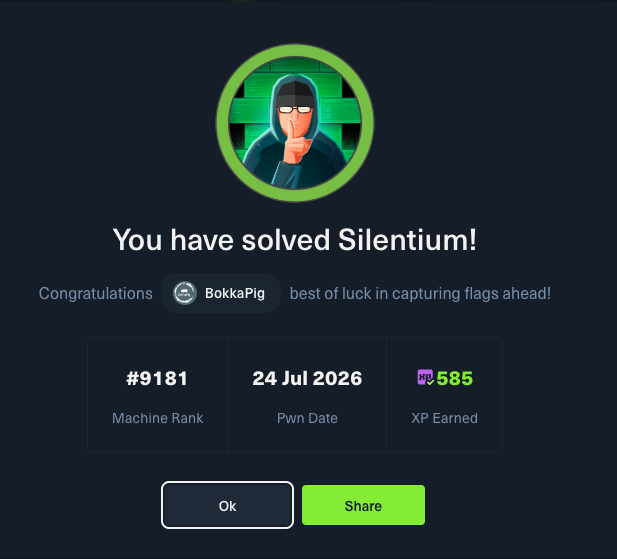 Silentium pwned certificate